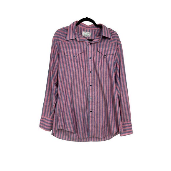 Vintage H Bar C pear snap california ranchwear striped size 17-34 - Picture 1 of 9